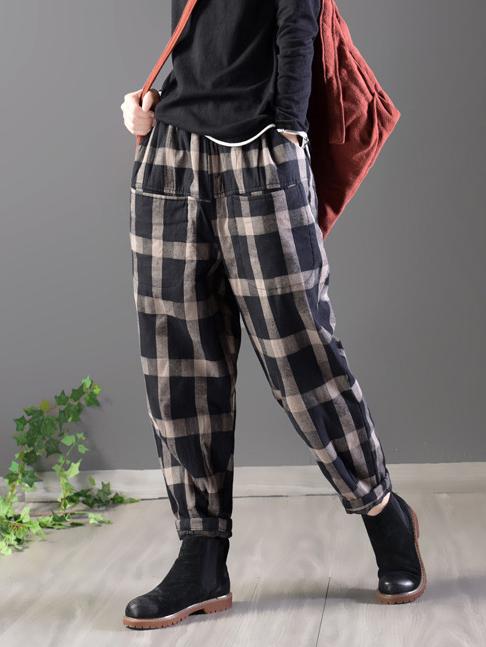 Loose Comfortable Plaid Pants