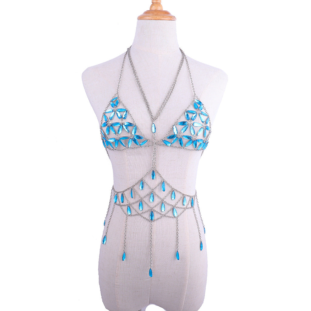 Crystal Bra beach bikini body chain