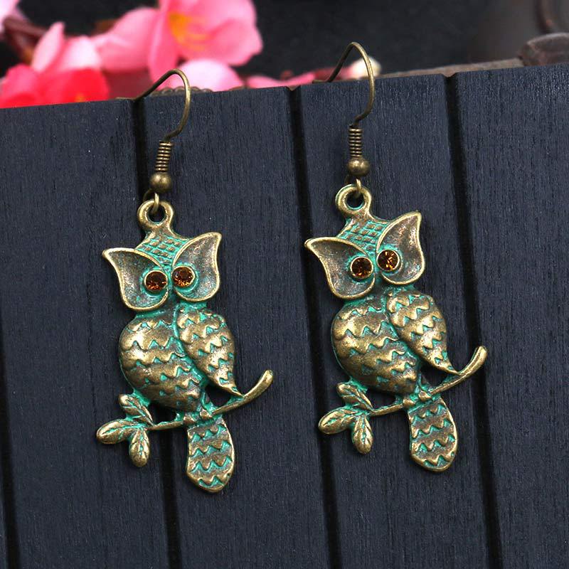 Owl Earrings long retro Earrings