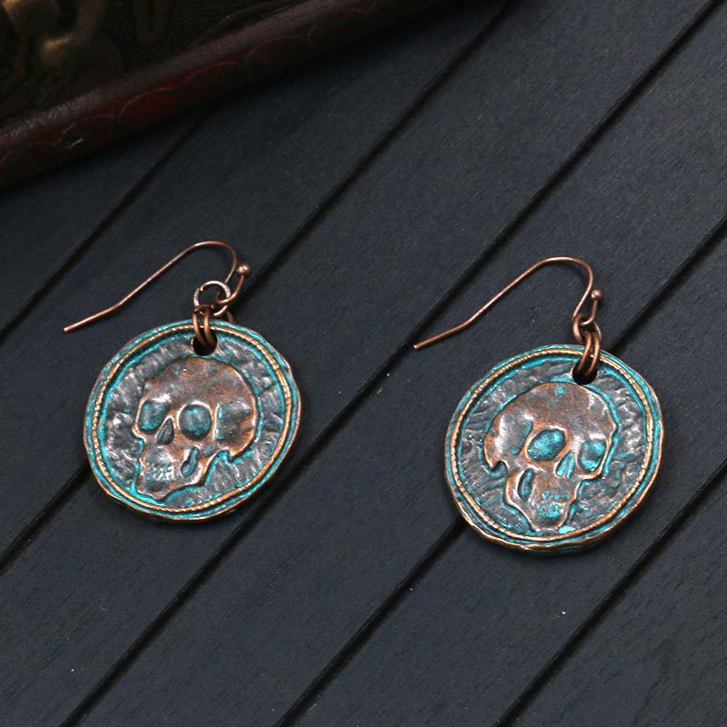 Alloy retro skull earrings