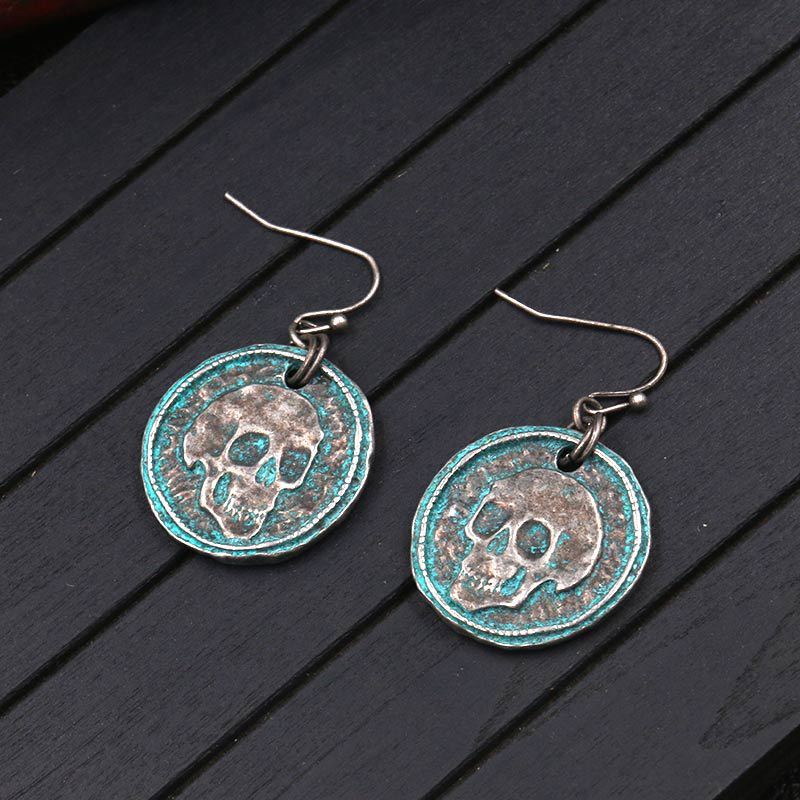 Alloy retro skull earrings