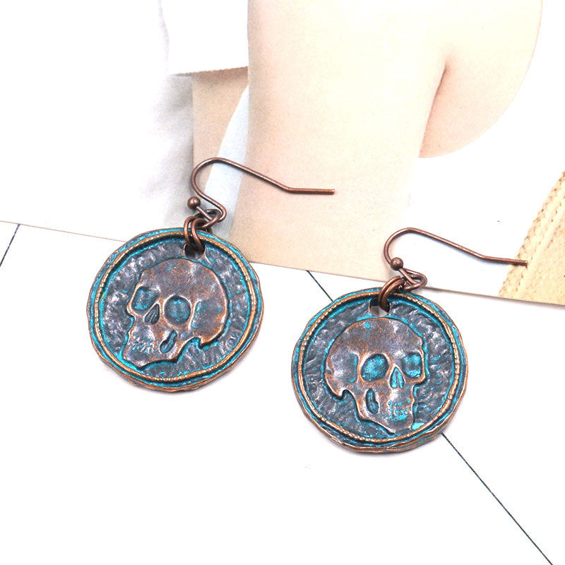 Alloy retro skull earrings