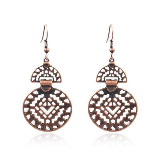 Fashion hollow round alloy popular decoration earrings