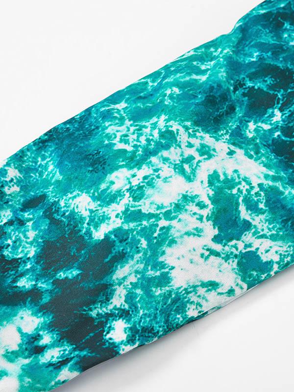 Ocean-Printed Bikini Swimsuit