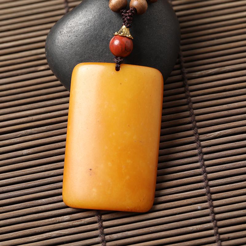 Ethnic Yellow Wood Beads Necklace for Women Dress