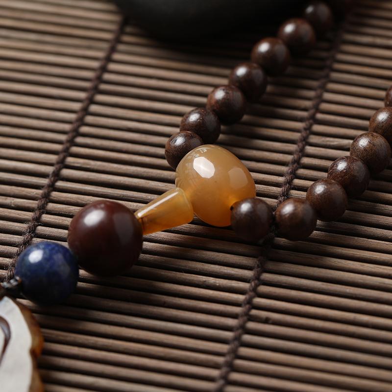 Vintage Round Wood Ethnic Unisex Necklaces