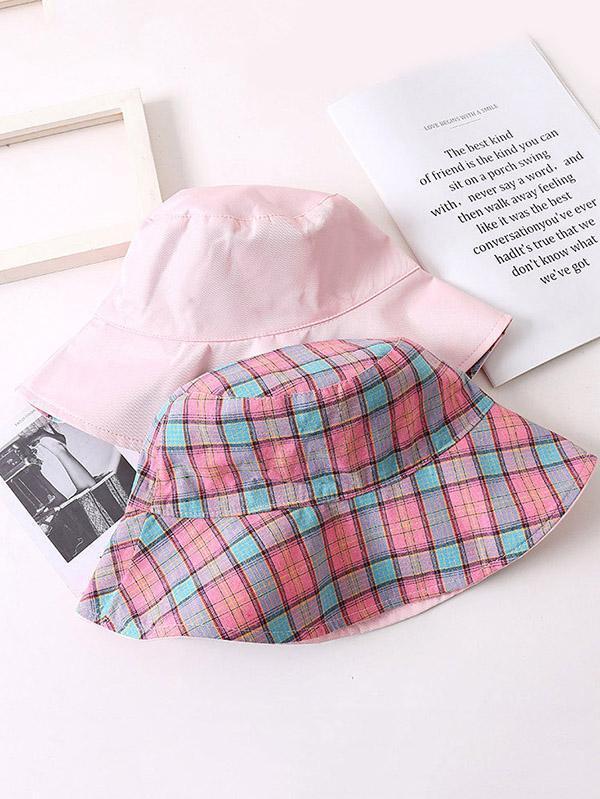 Leisure Versatile Plaid Fisherman Hat