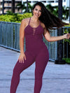 Solid Backless Yoga Jumpsuits