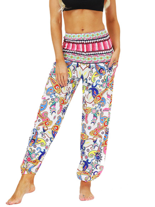 Bohemia Printed Elastic High Waisted Knickerbockers& Yoga Pants