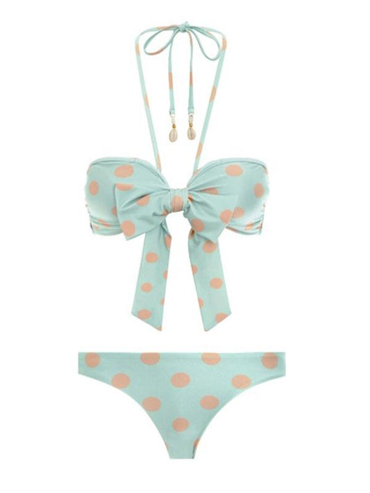 Retro Polka-Dot Bandge One-Piece Swimsuit