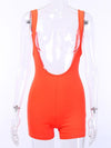 Solid Backless Yoga Romper