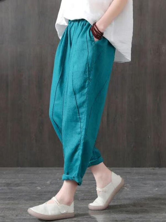 Vintage Loose Solid Harem Pants