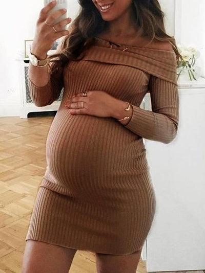 Maternity Off-the-shoulder Mini Dress