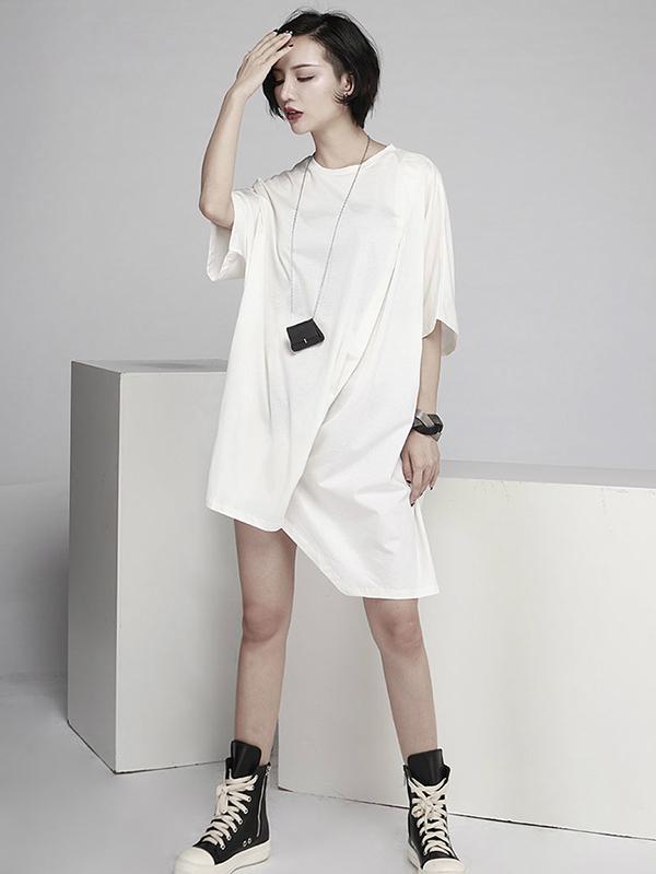 Loose Ruffled Long T-shirt