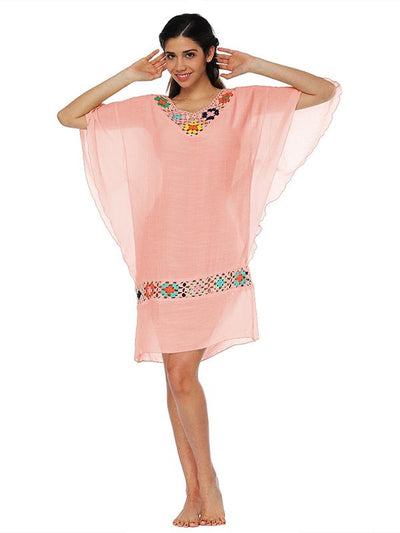 Falbala Batwing Sleeves Beach Cover-Up