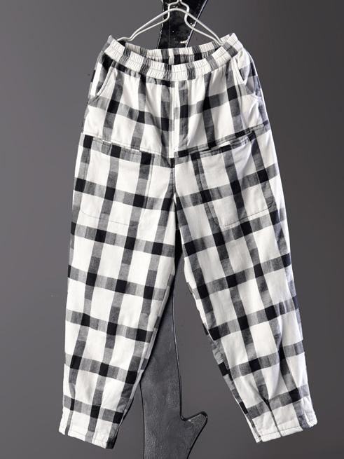 Loose Comfortable Plaid Pants