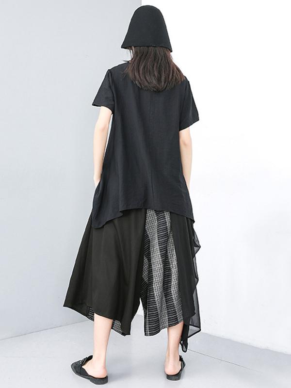 Loose Split-joint Chiffon Wide-leg Pants