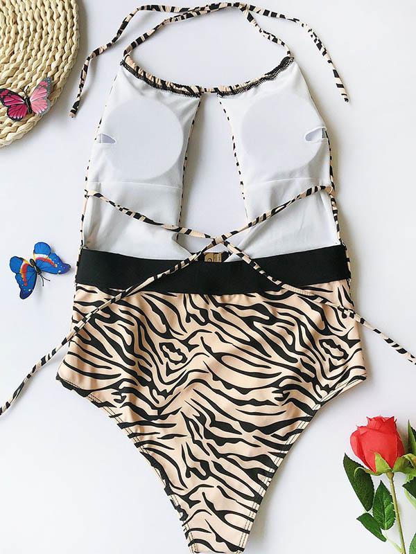 Sexy Hollow Belted One-Piece Swimwear