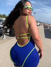 Solid Backless Spaghetti-Neck Sports Romper