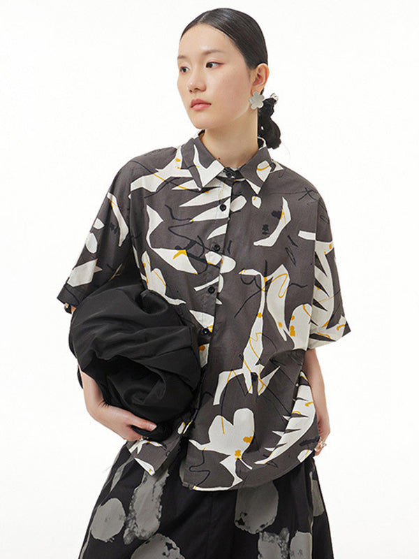 Urban Fashion Loose Geometric Printed Blouse