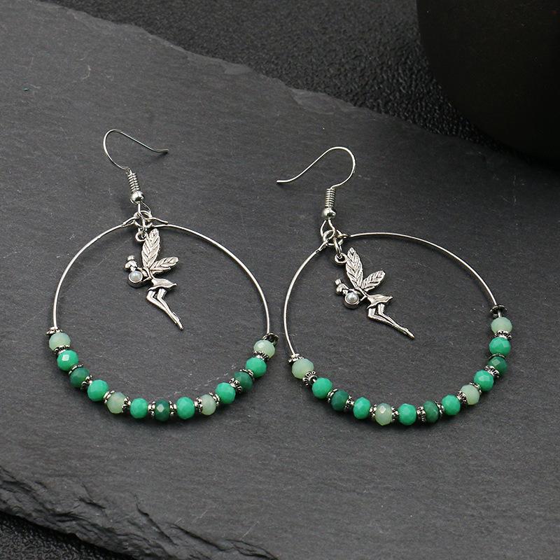 Buykud Simple Casual Beads Alloy Angel Earrings