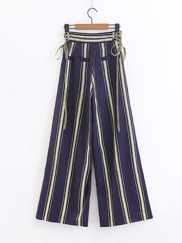 Fashion Strapes Bandage Wide Leg Pants