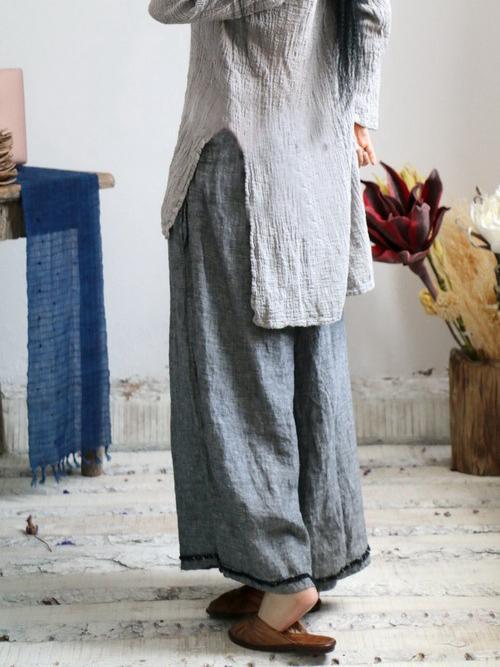 Pure Color Comfortable Super Loose Linen Cotton Pants