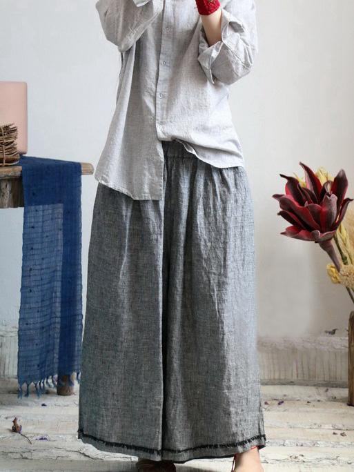 Pure Color Comfortable Super Loose Linen Cotton Pants