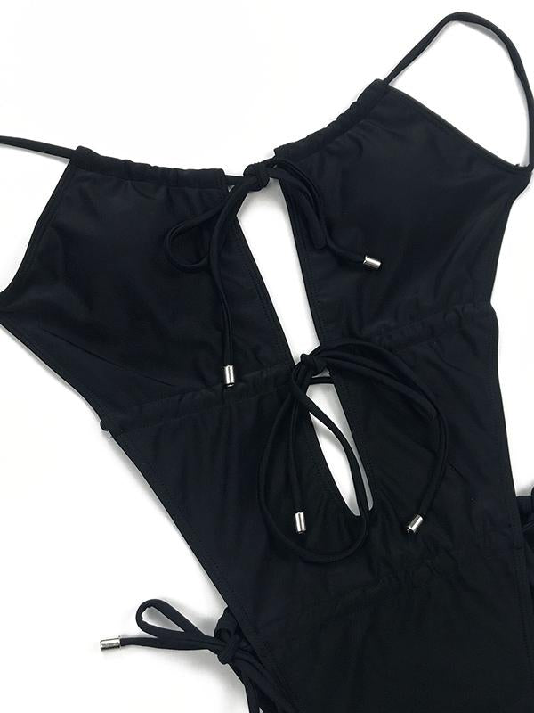 Sexy Bandage Hollow One-Piece Swimwear