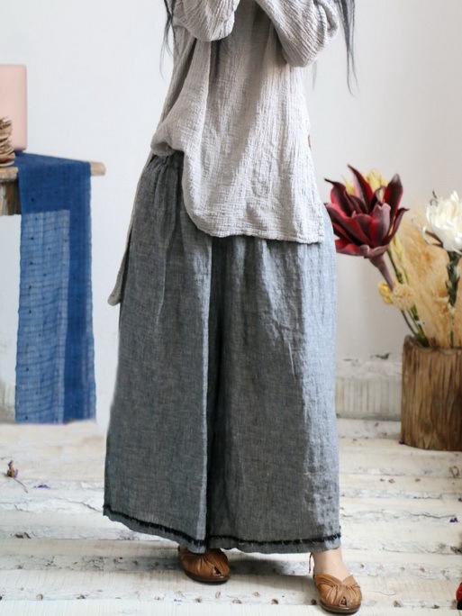 Pure Color Comfortable Super Loose Linen Cotton Pants