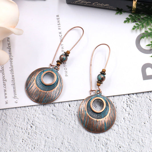 Turquoise round earrings