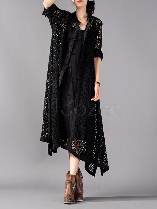 Casual Hollow Cropped Long Cover-up