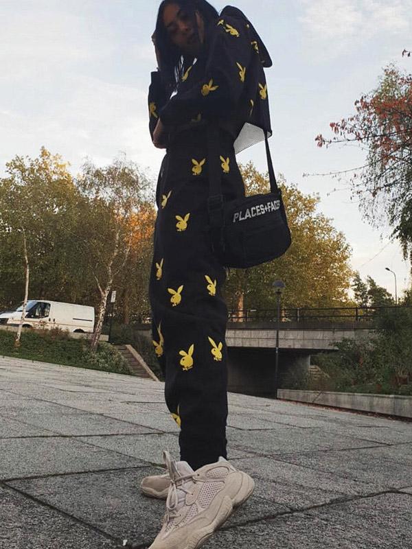 Leisure Ins Hip Hop Rabbit Printed Sports Suits