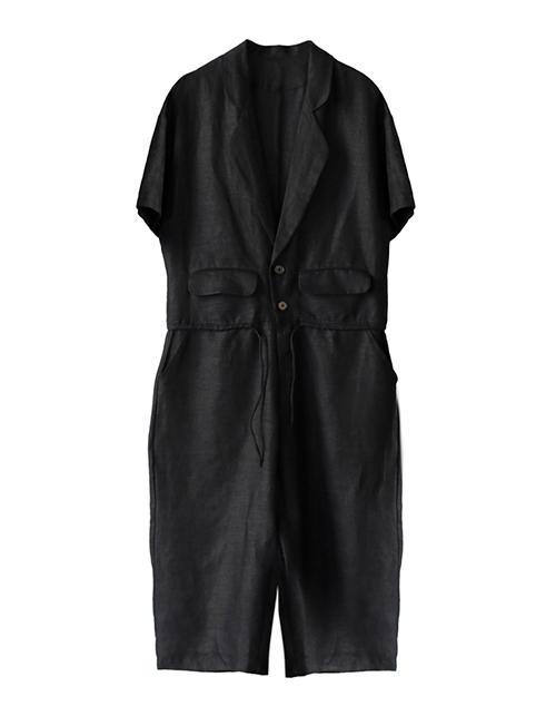 Urban Black Deep V-neck Lapel Suit Jumpsuit