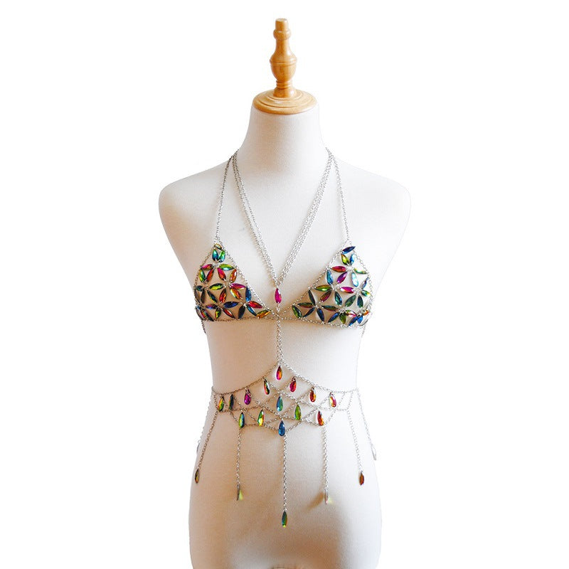 Crystal Bra beach bikini body chain