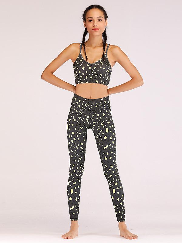 Braces Backness Leopard Yoga&Gym Suits