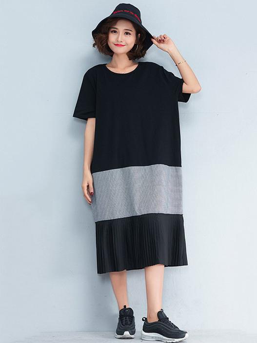 2019 Spring New Loose Split-joint Dress