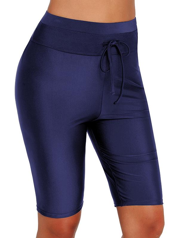 Plus Size Solid Elasticity Wrap Sports Shorts