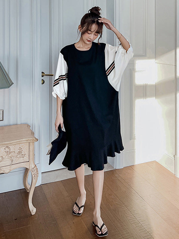 Original Split-Joint Puff Sleeve Midi Dress