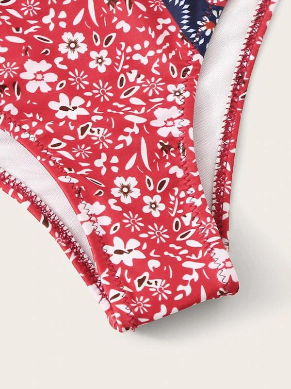 Printed High-Waist Bikini Swimwear