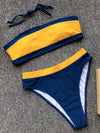 Bandeau Striped Bikinis Swimwear