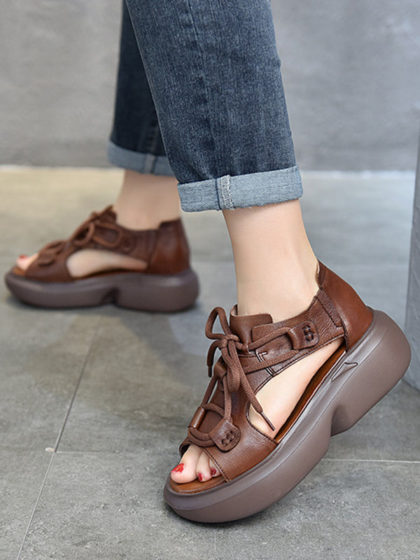 Original Casual Tied Hollow Platform Shoes