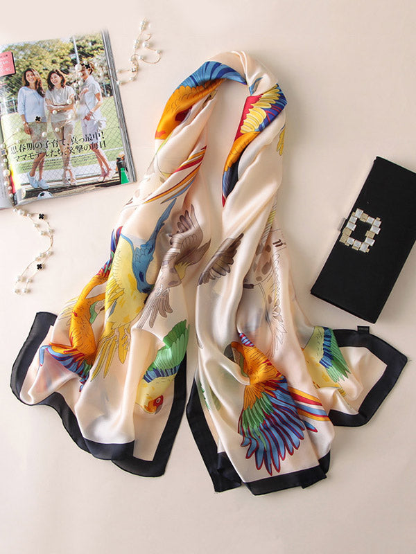 Original Floral Parrot Printed Shawl&Scarf