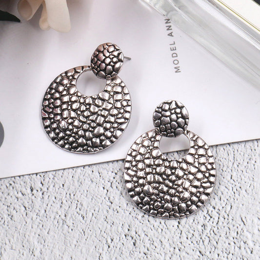 Retro exaggerated earrings creative round earrings