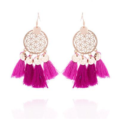 Hot tassel fashion gold round hollow Bohemian jewelry Earrings Wholesale