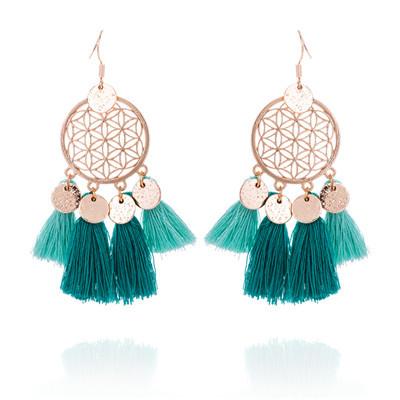 Hot tassel fashion gold round hollow Bohemian jewelry Earrings Wholesale