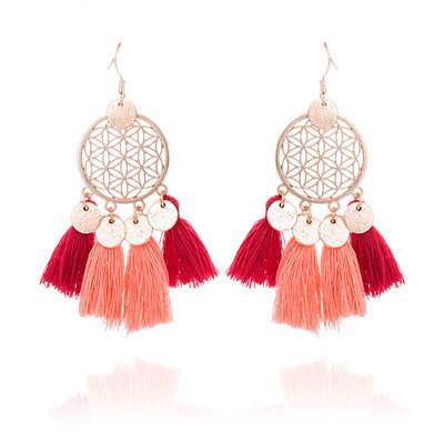 Hot tassel fashion gold round hollow Bohemian jewelry Earrings Wholesale