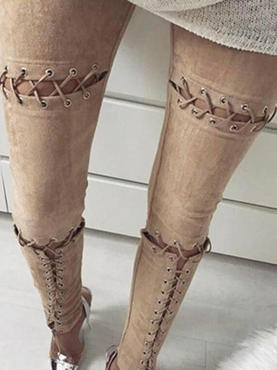 6 Colors Fashion Bandage Elastic Pants Bottoms