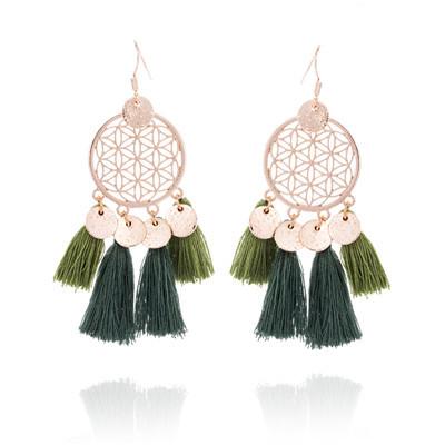 Hot tassel fashion gold round hollow Bohemian jewelry Earrings Wholesale