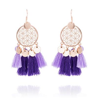 Hot tassel fashion gold round hollow Bohemian jewelry Earrings Wholesale